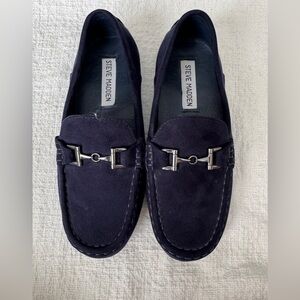 Steve Madden Men's Navy Loafers with Metallic Accents